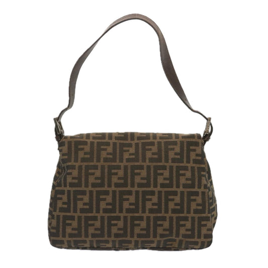 Luxury FendiZucca Canvas Mamma Baguette Shoulder Bag Black Brown67991