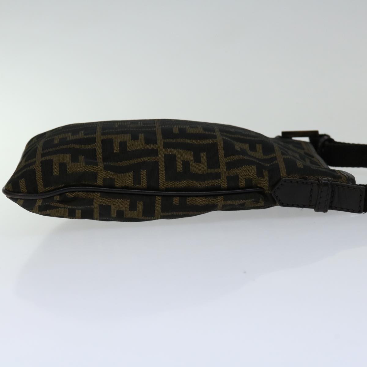 Luxury FendiZucca Canvas Shoulder Bag Black Brown67995