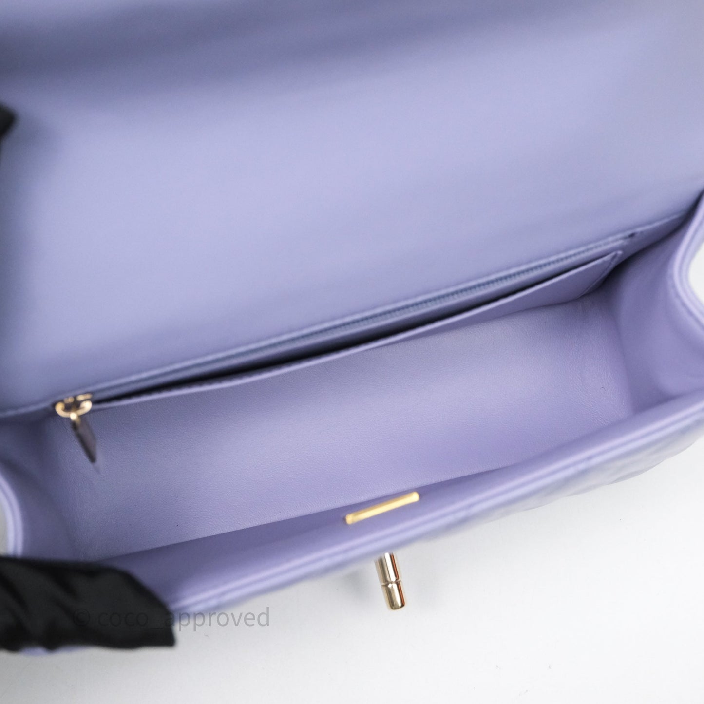 Chanel Top Handle Mini Rectangular Flap Purple Lambskin Gold Hardware
