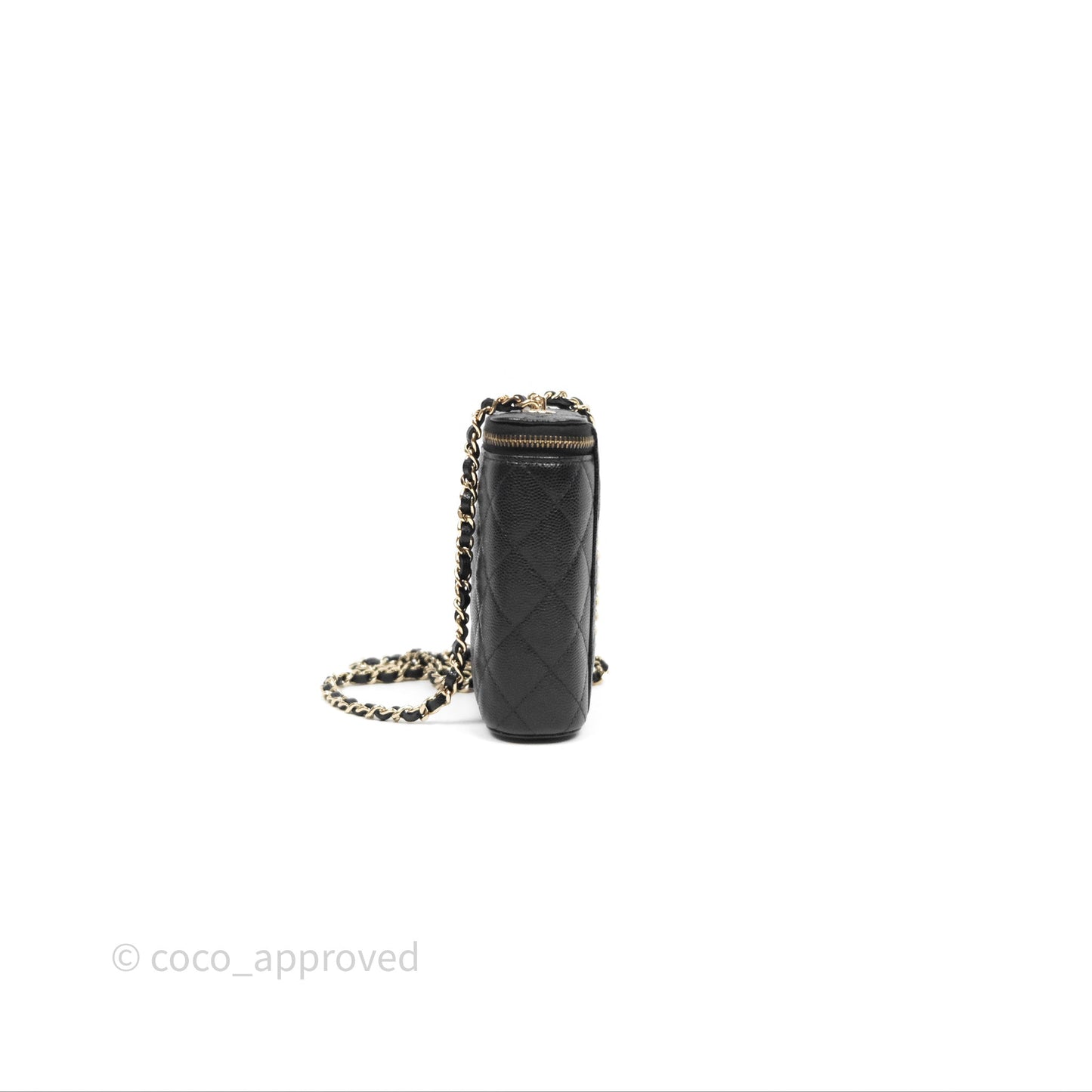 Chanel Classic Mini Vanity With Chain Black Caviar Gold Hardware