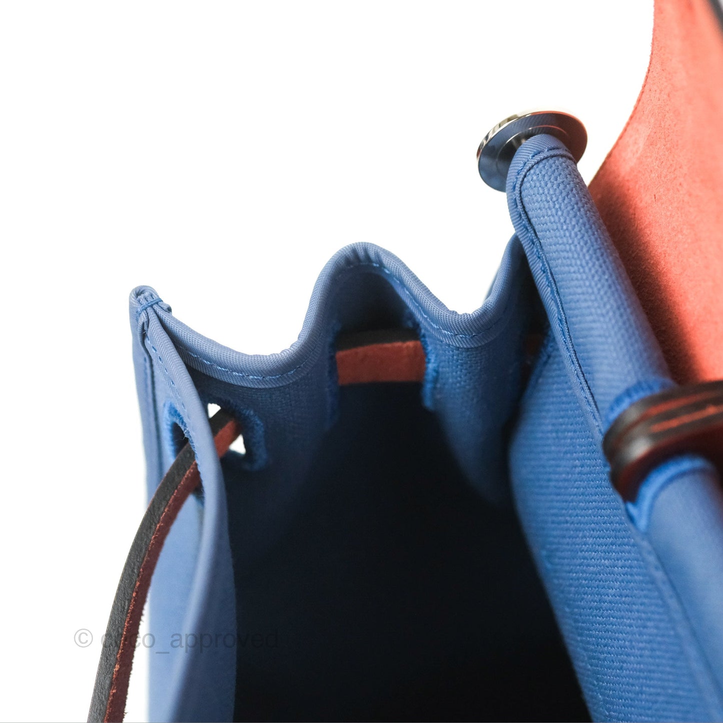 Hermès Herbag Zip 31 Rouge H/Bleu Agate Canvas Palladium Hardware