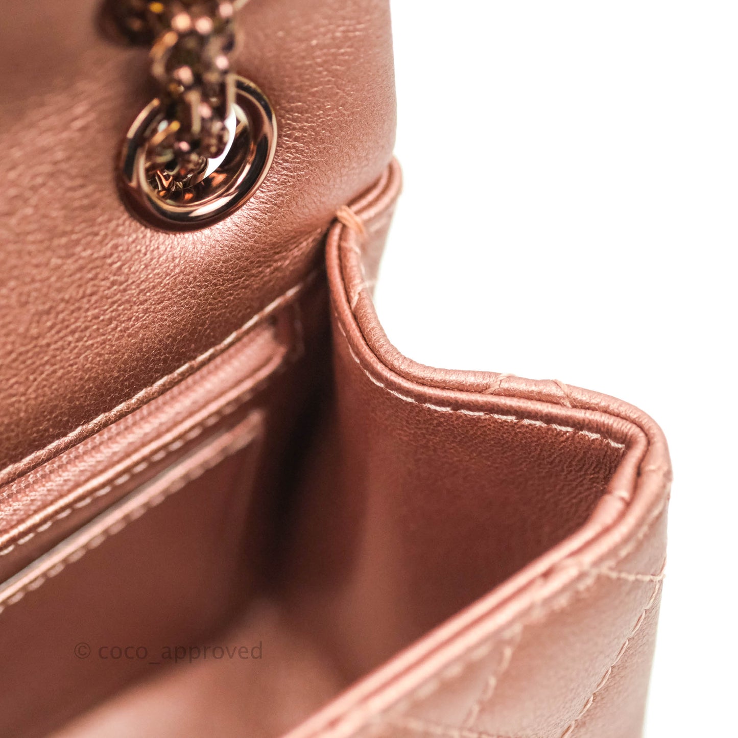 Chanel Mini Reissue 224 Metallic Calfskin Rose Gold