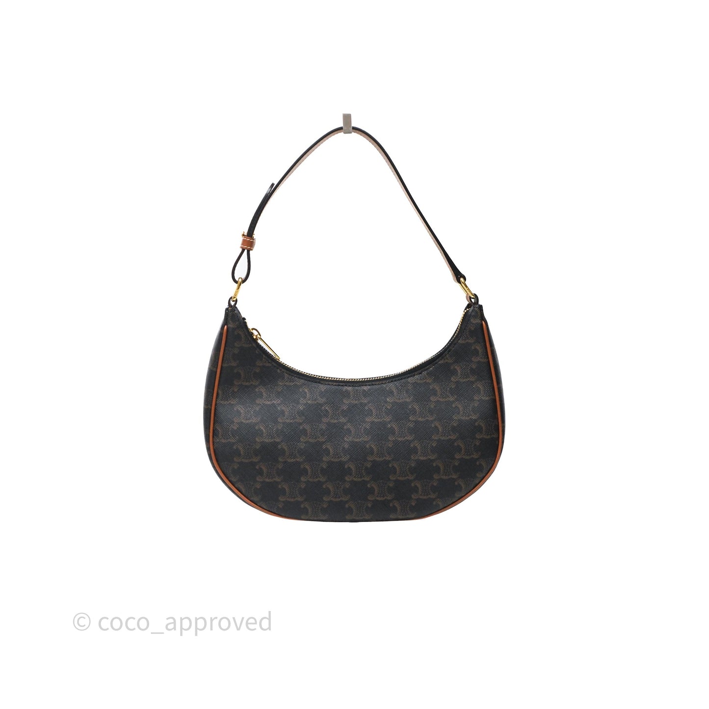 Celine Ava Bag In Triomphe Canvas Calfskin Tan