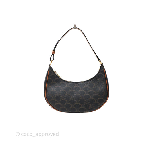 Celine Ava Bag In Triomphe Canvas Calfskin Tan