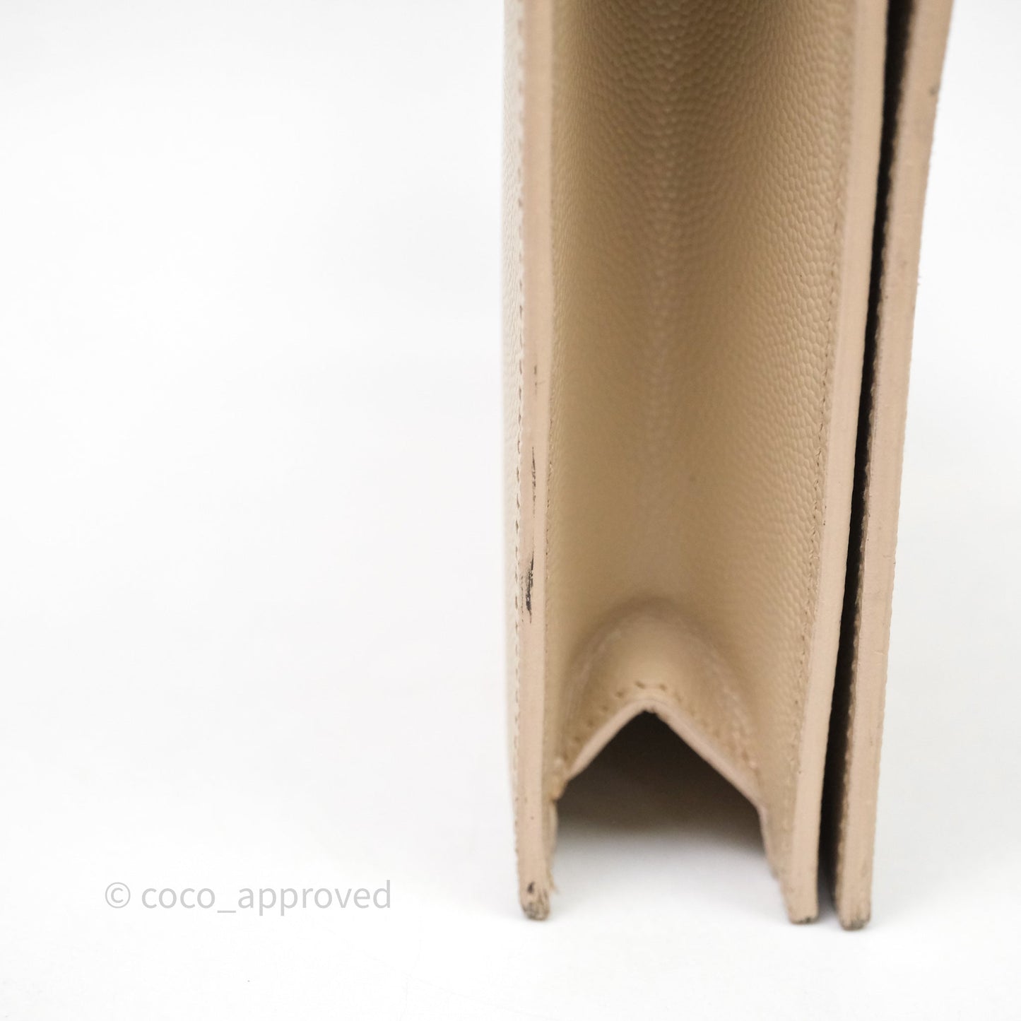 Saint Laurent Kate Clutch Monogram Beige Grain De Poudre Gold Hardware