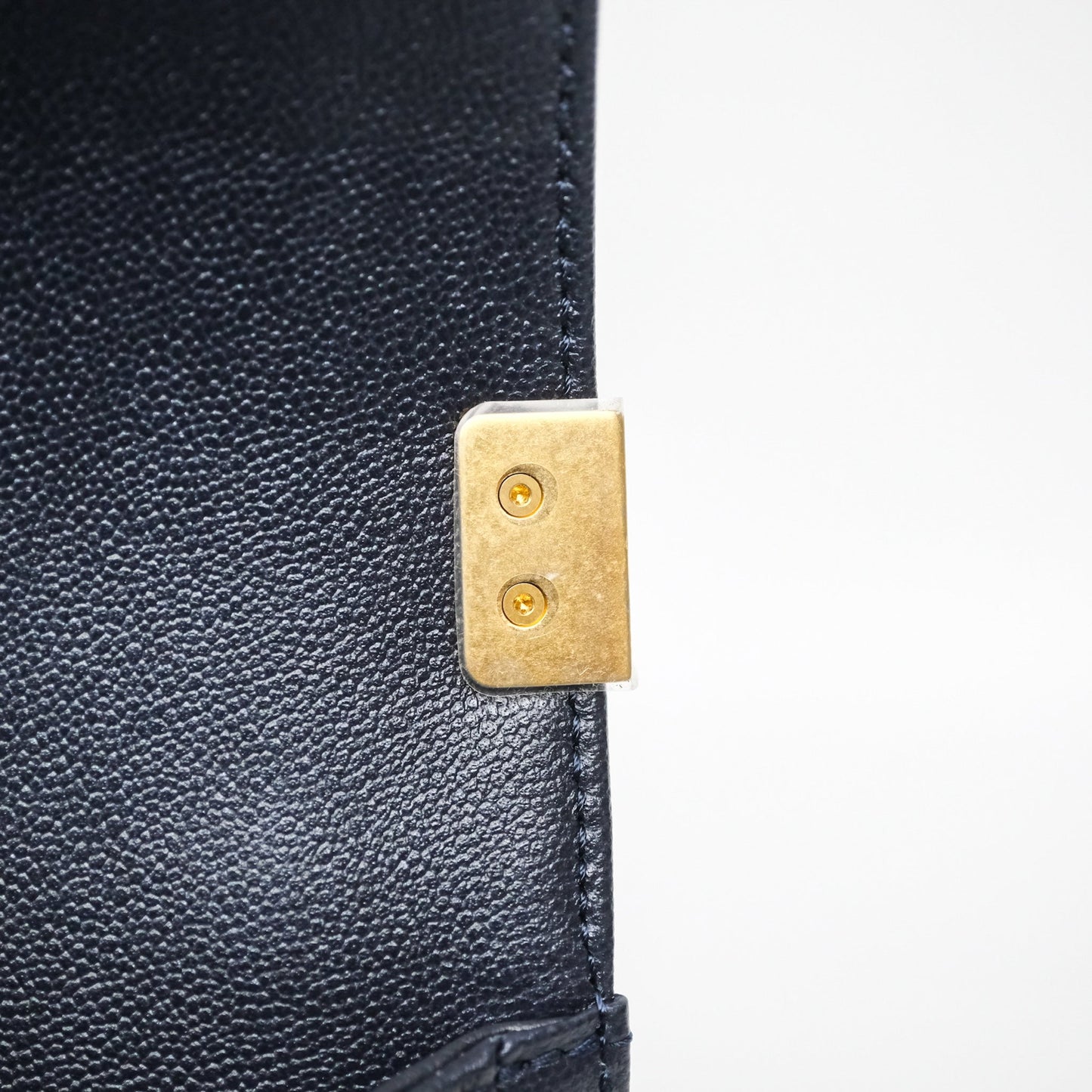 Chanel Quilted Medium Boy Dark Navy Caviar Aged Gold Hardware