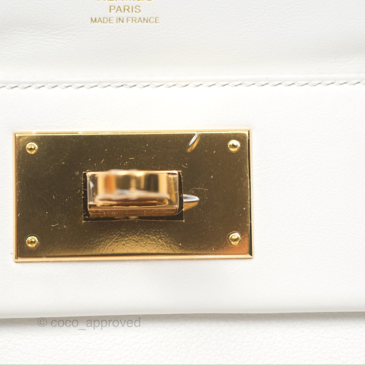 Hermès 24/24 21 Mini New White Evercolor/ Swift Gold Hardware