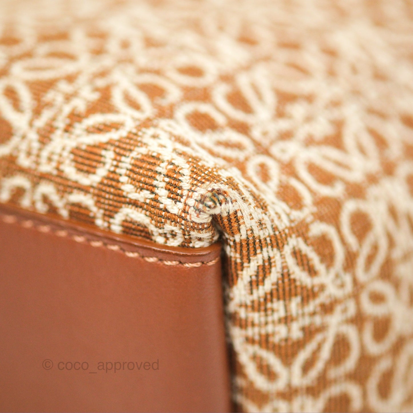 Loewe Small Cubi bag in Anagram Jacquard & Calfskin Tan Pecan