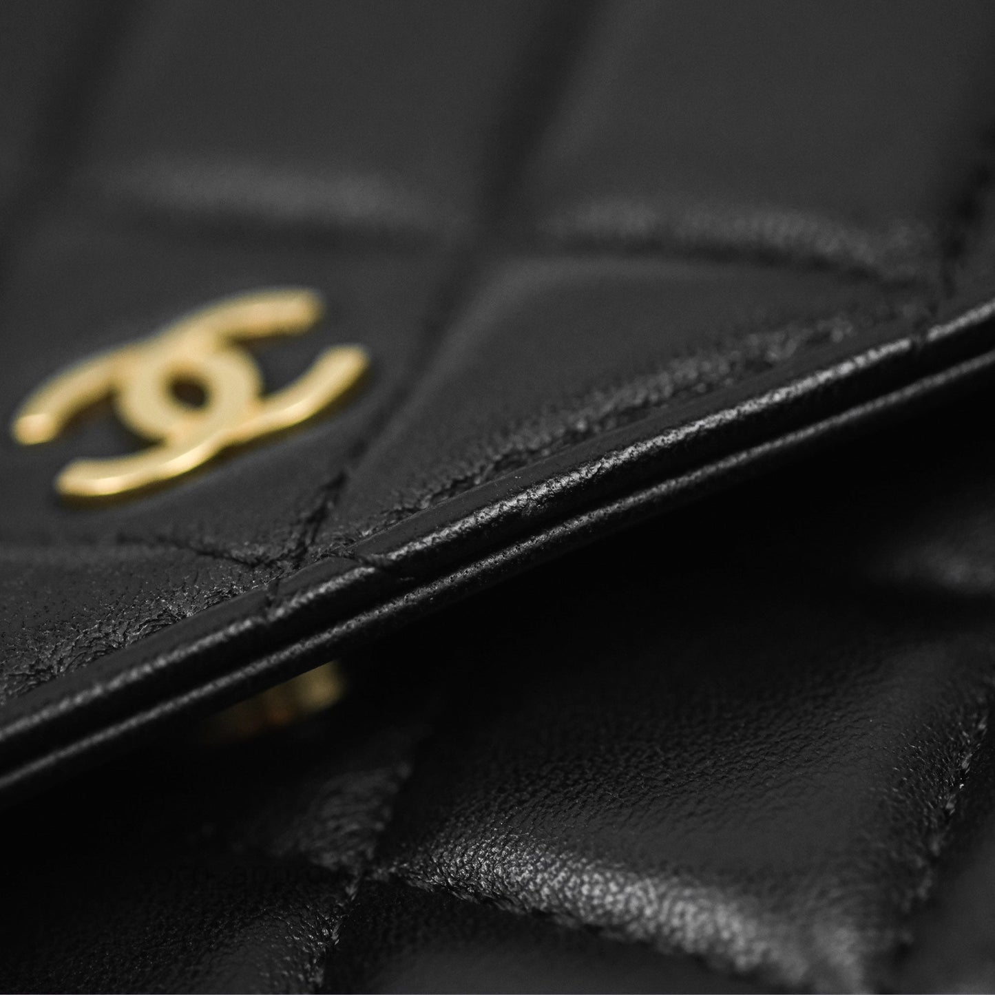 Chanel Quilted Classic Wallet on Chain WOC Black Lambskin Gold Hardware