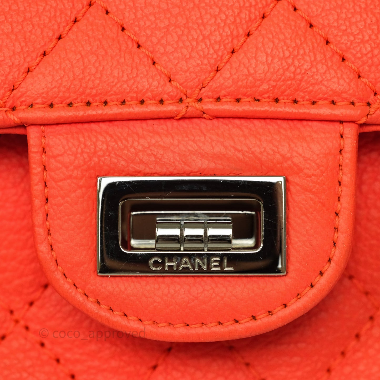 Chanel Mini Reissue 224 Tangerine Orange Goatskin Silver Hardware