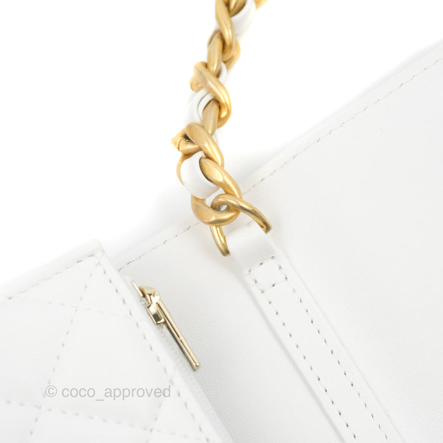 Chanel Mini Resin Chain Wallet on Chain WOC White Lambskin Gold Hardware