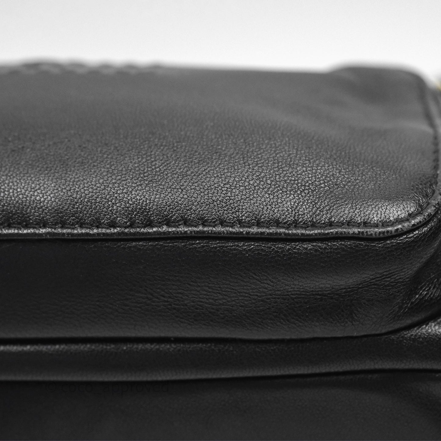 Miu Miu Nappa Leather Pocket Bag Black Lambskin Gold Hardware