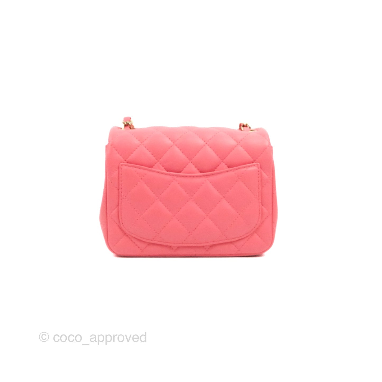 Chanel Mini Square Flap Pink Lambskin Gold Hardware