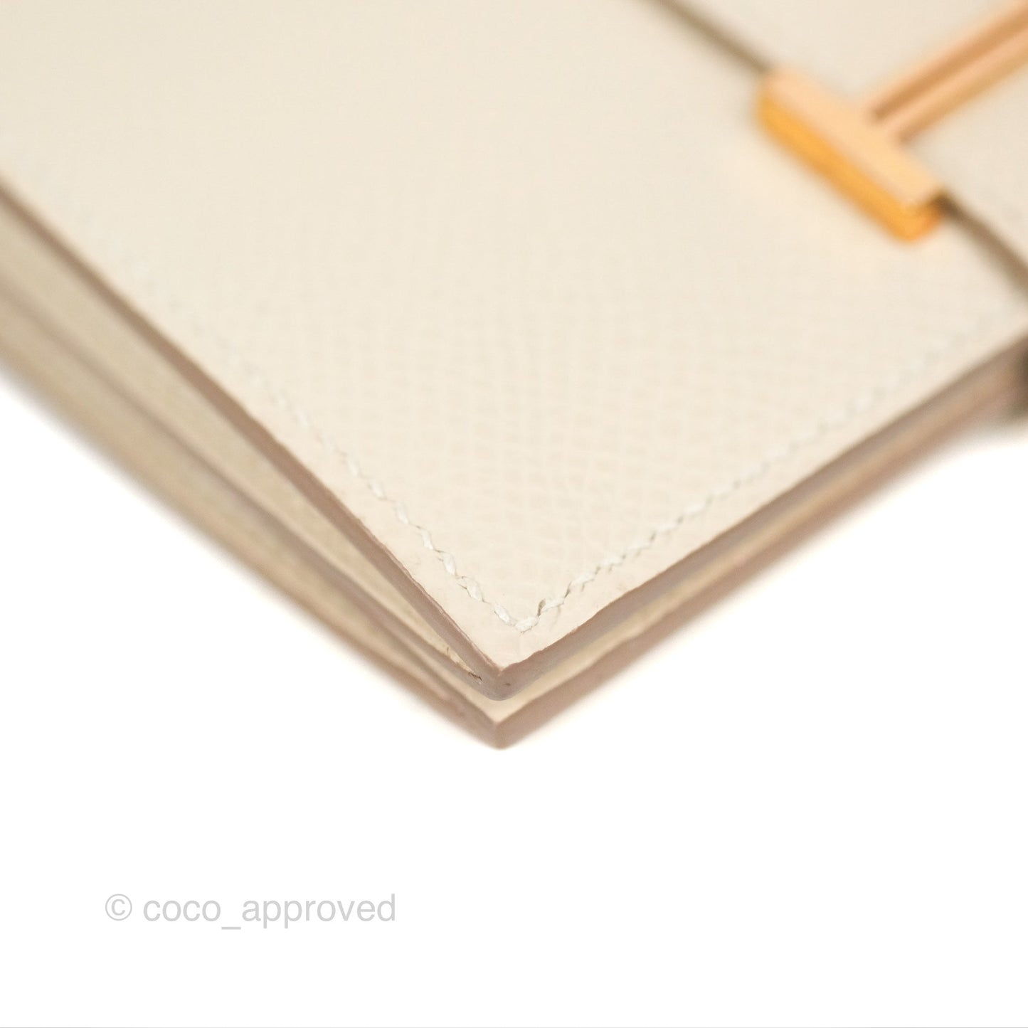 Hermès  Bearn Card Holder Nata Epsom Rose Gold Hardware