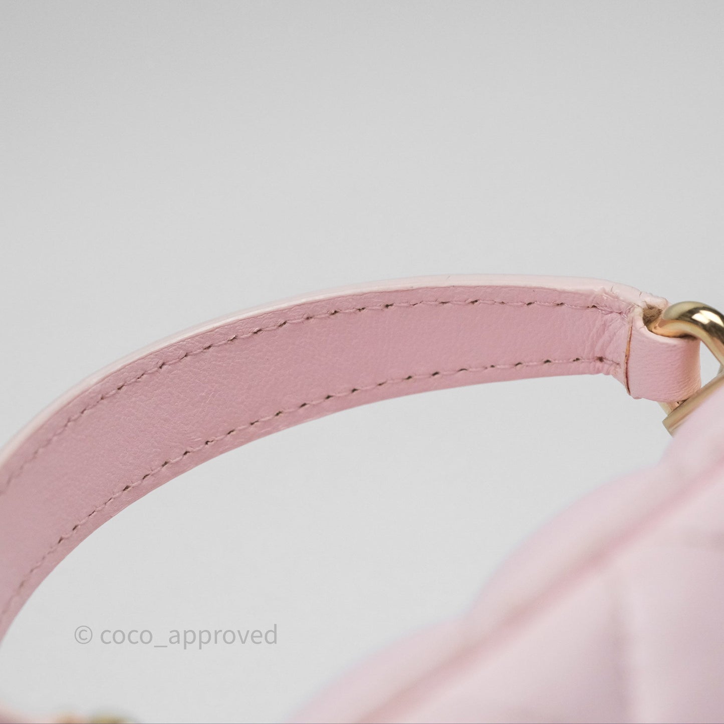 Chanel Vanity Rectangular Top Handle Light Pink Lambskin Gold Hardware