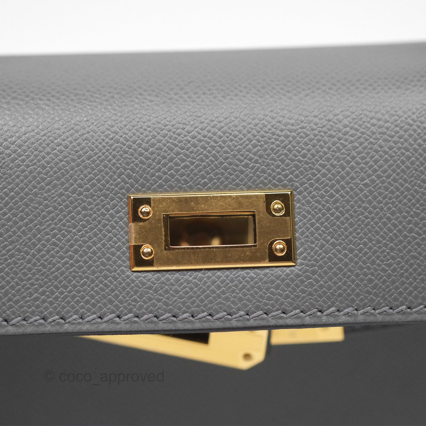 Hermès Mini Kelly II Gris Meyer 0L Madame Leather Gold Hardware