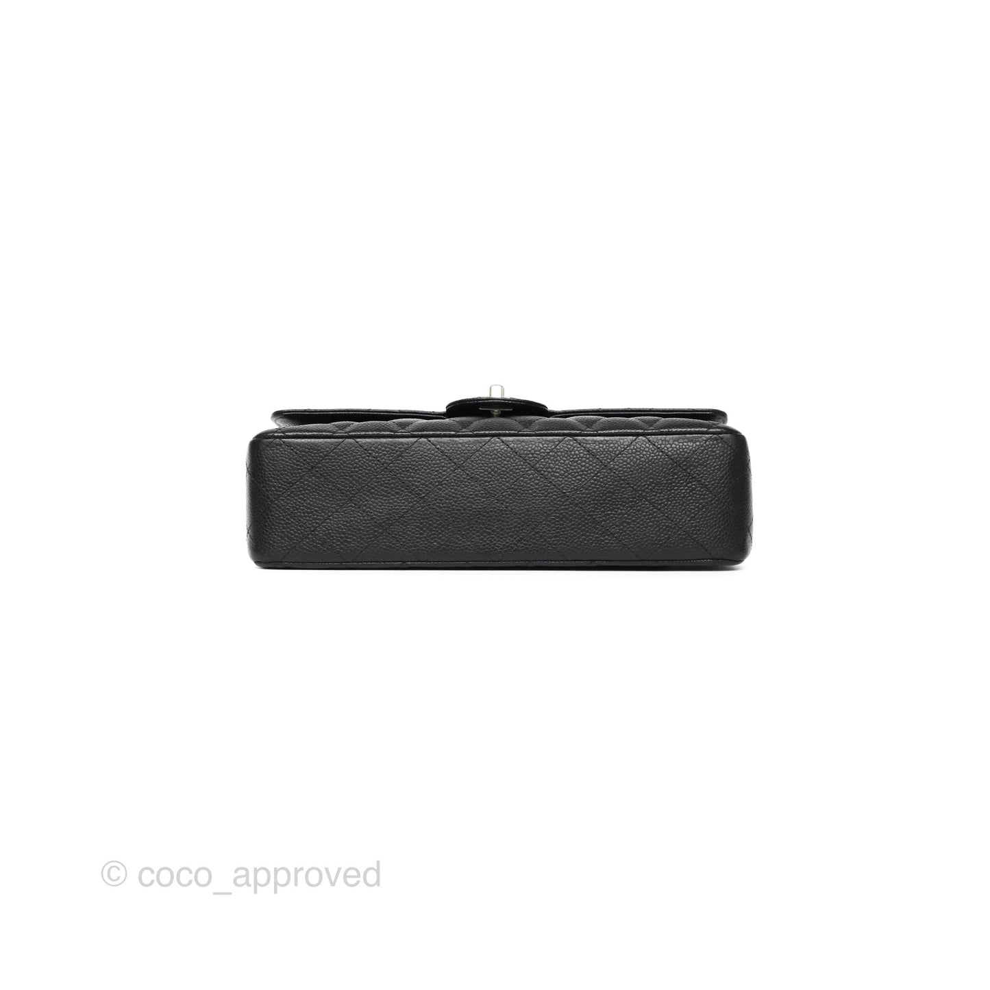 Chanel Classic M/L Medium Flap Quilted Black Caviar Silver Hardware