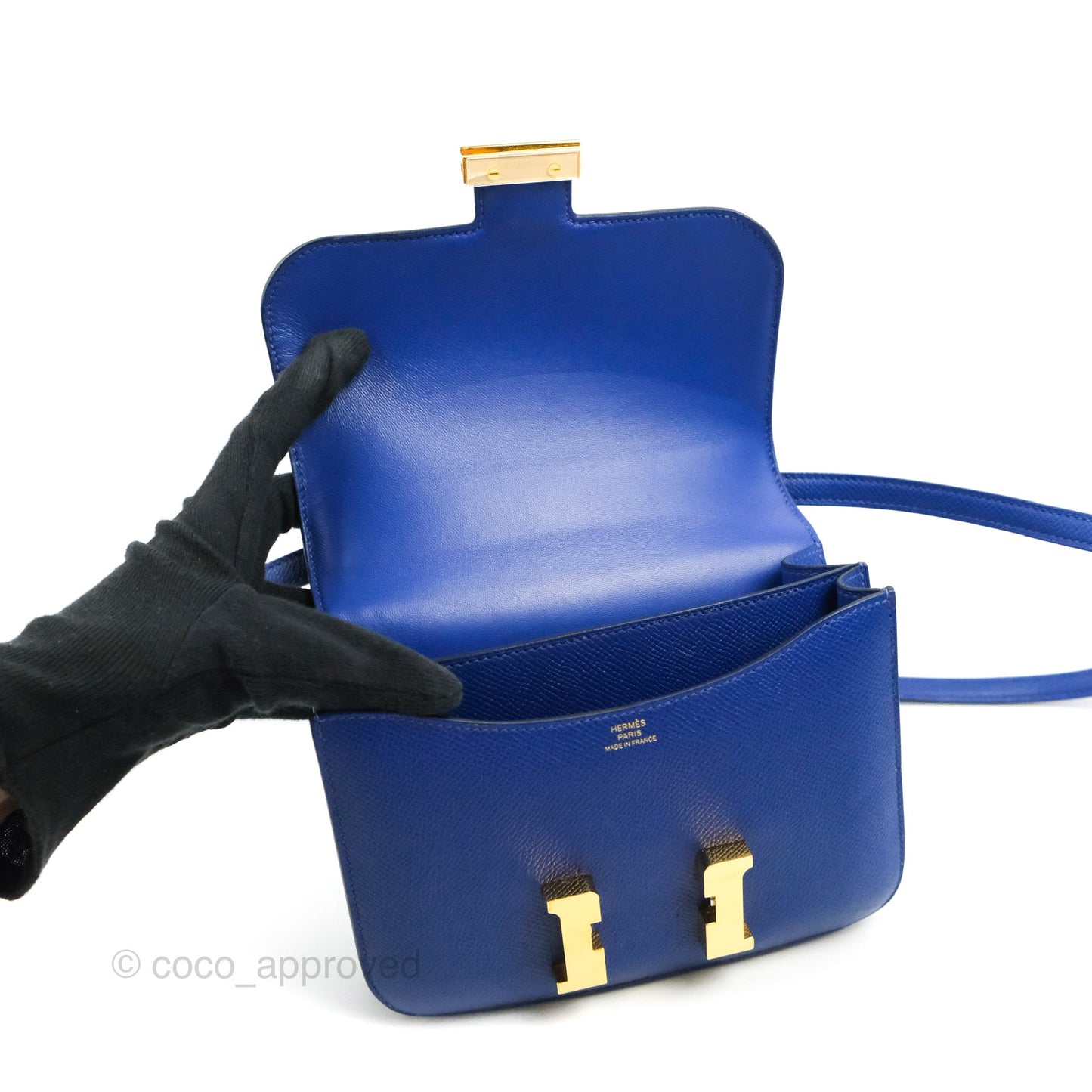 Hermès Constance Mini 18cm Bleu Electric Epsom Gold Hardware