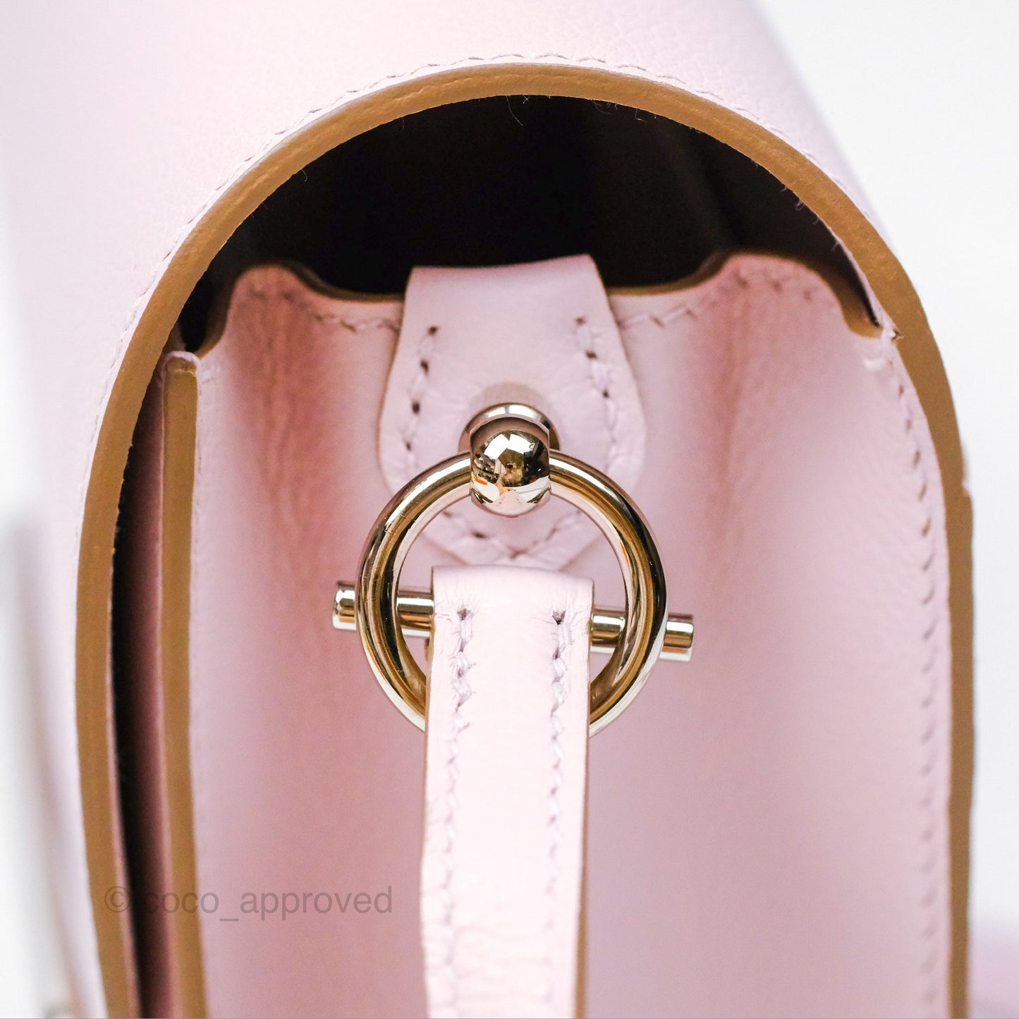 Hermès Roulis Mini 18 Mauve Pale Evercolor Palladium Hardware