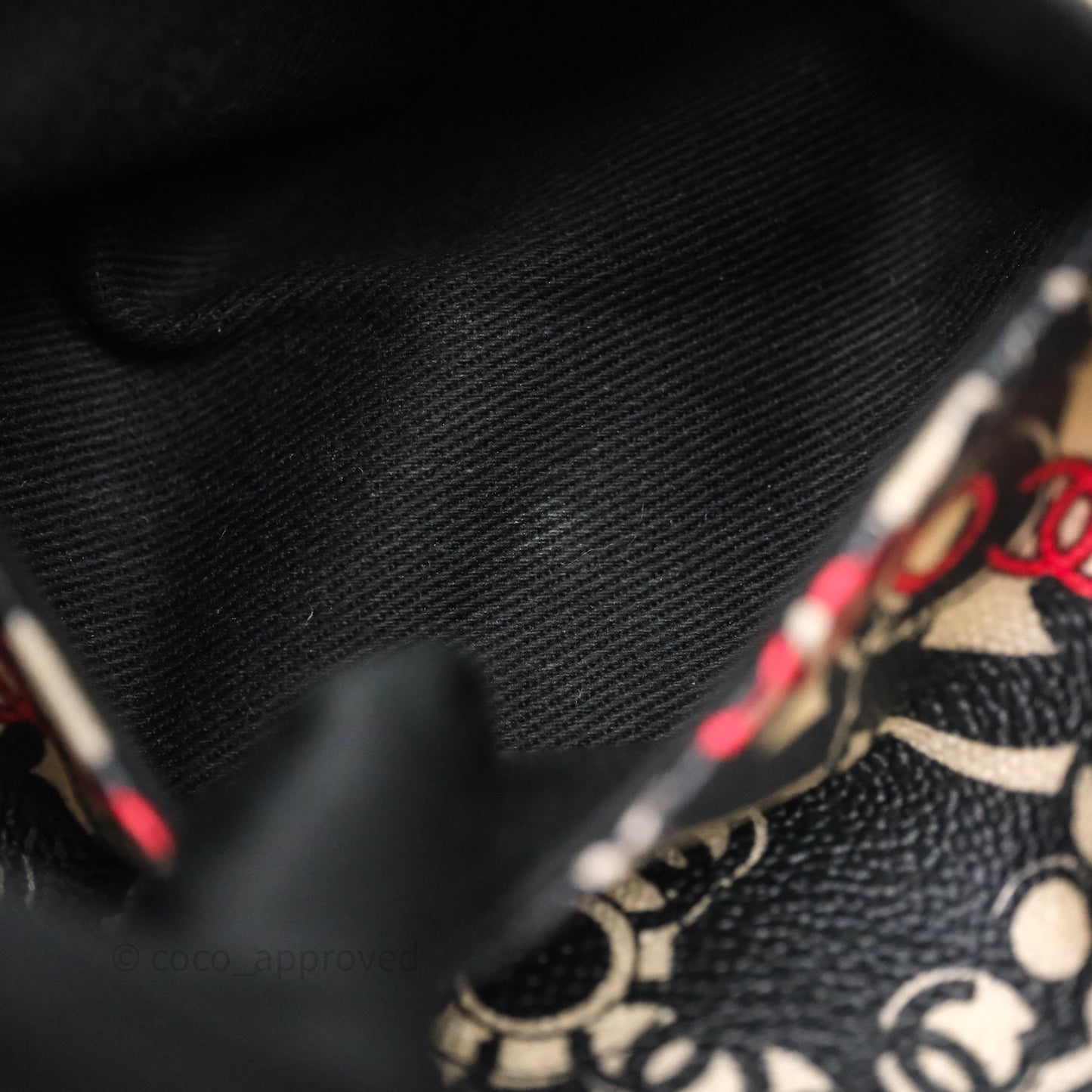 Chanel CC Print Logo Tote Bag Black