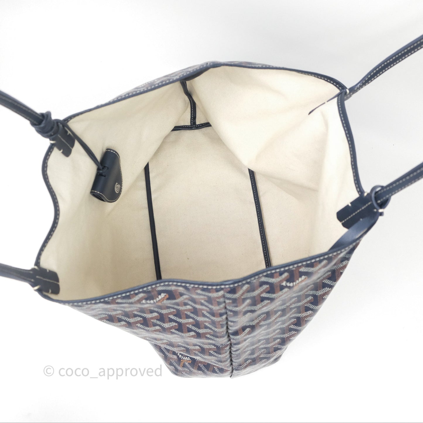 Goyard St. Louis Tote PM Navy/Tan