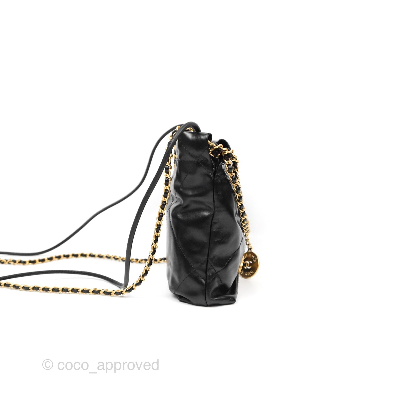 Chanel 22 Mini Bag Black Crumpled Calfskin