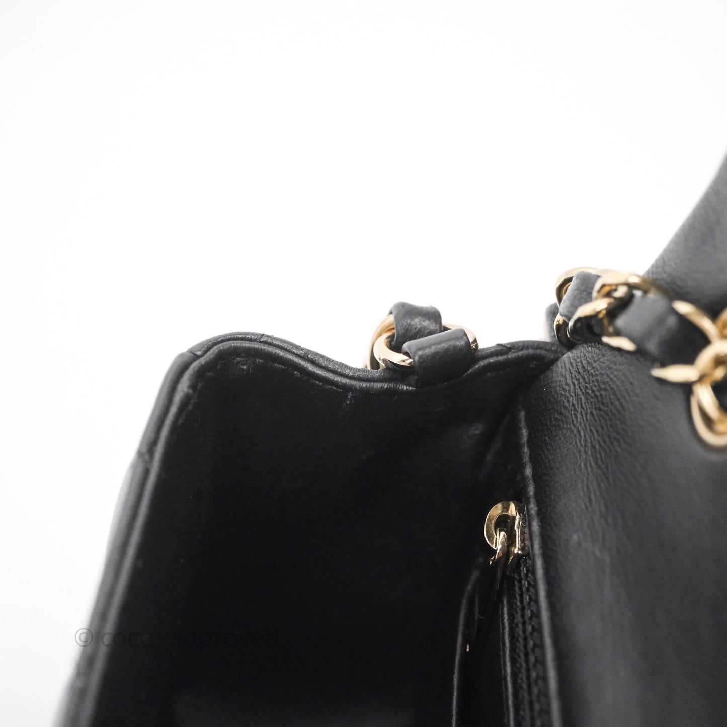 Chanel Mini Rectangular Flap Quilted Black Lambskin Gold Hardware