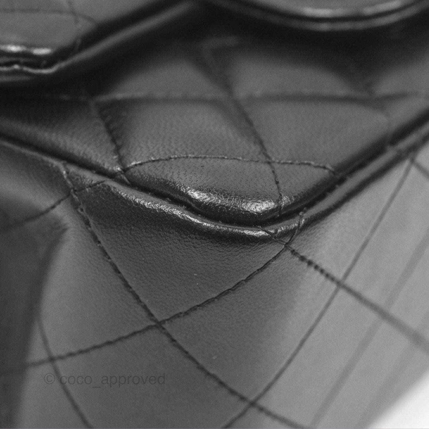 Chanel Mini Square Quilted Black Lambskin Gold Hardware