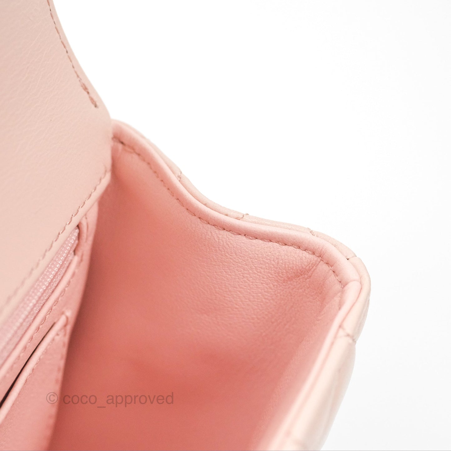 Chanel Top Handle Mini Rectangular Flap Bag Light Pink Lambskin Aged Gold Hardware