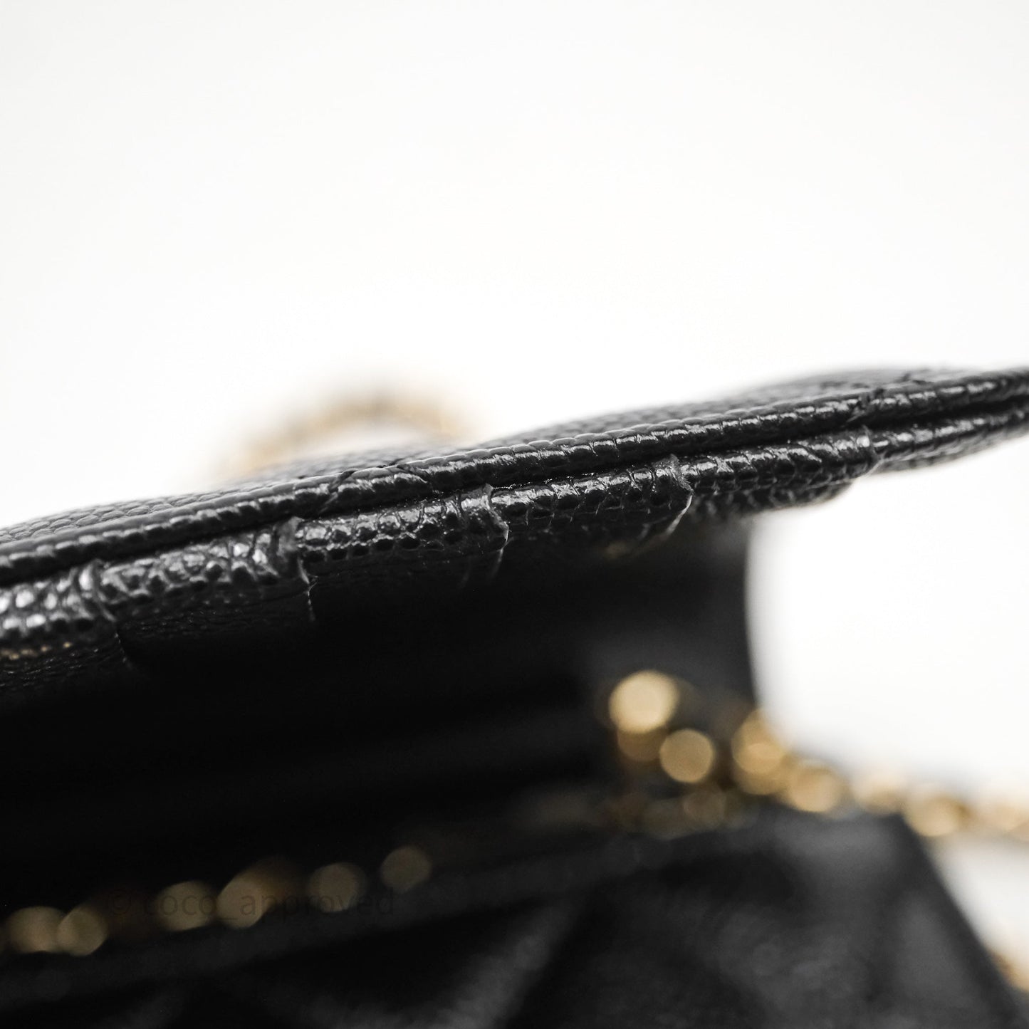 Chanel Quilted Mini Wallet on Chain WOC Black Caviar Gold Hardware