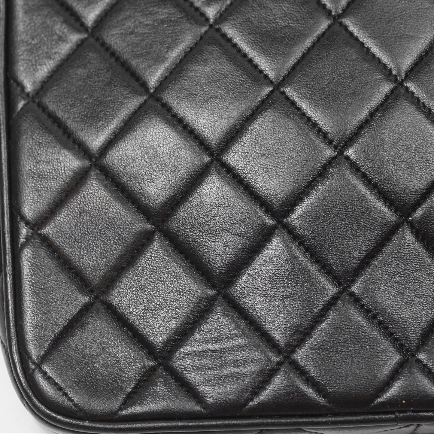Chanel Vintage Diana Fringe Camera Bag Black Lambskin 24K Gold Hardware