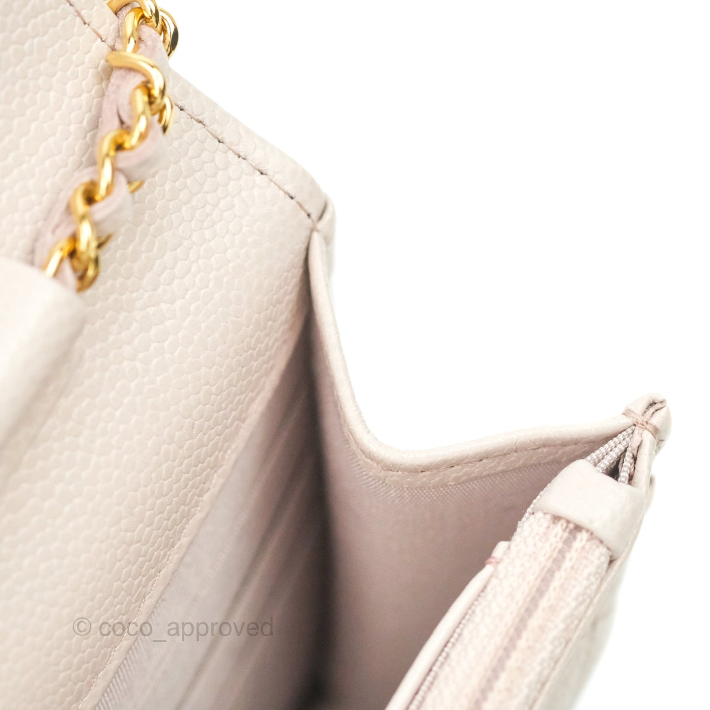 Chanel Quilted WOC Lilac Caviar CC Coco Chain Gold Hardware
