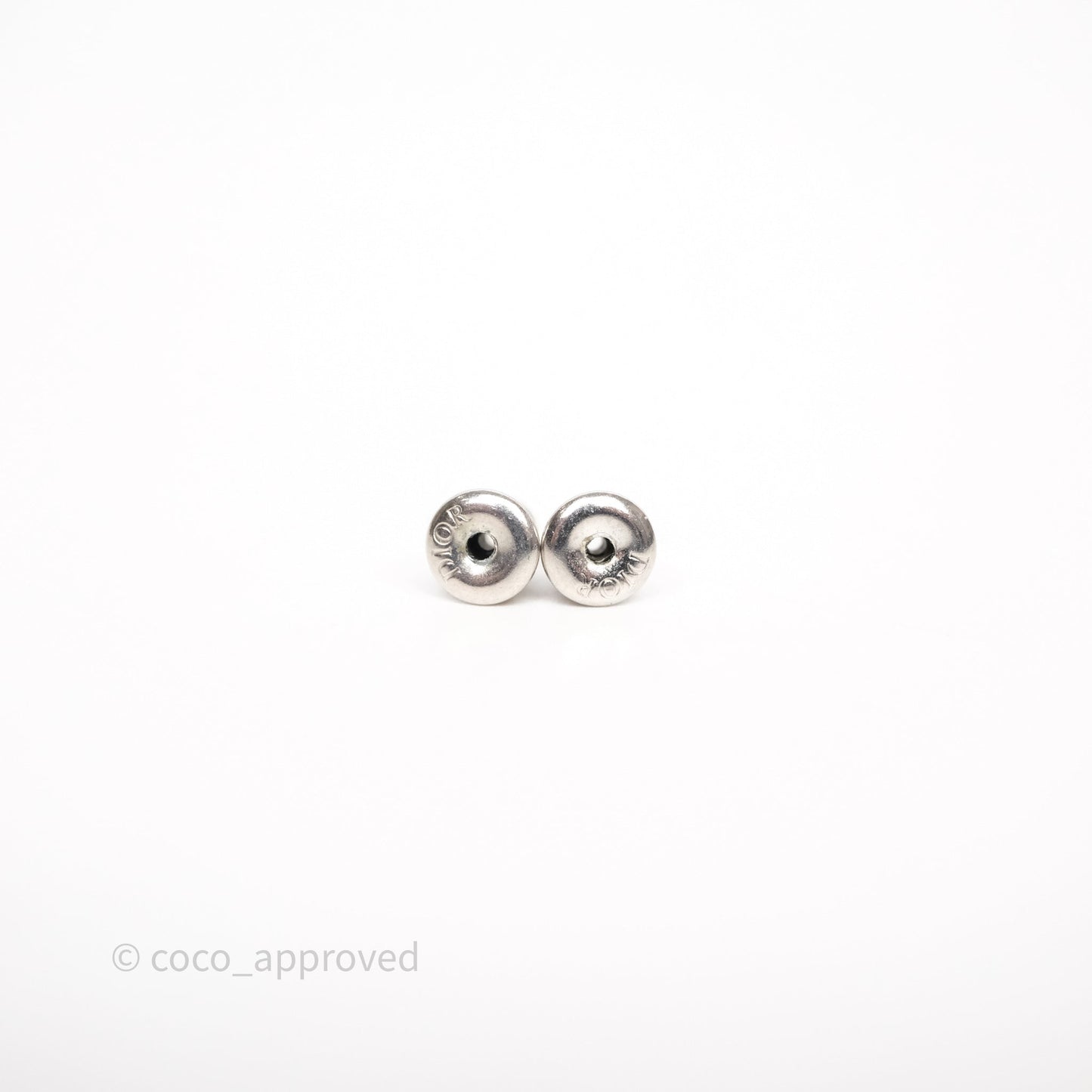 Christian Dior Crystal Pearl Drop Petit CD Earrings Silver Tone