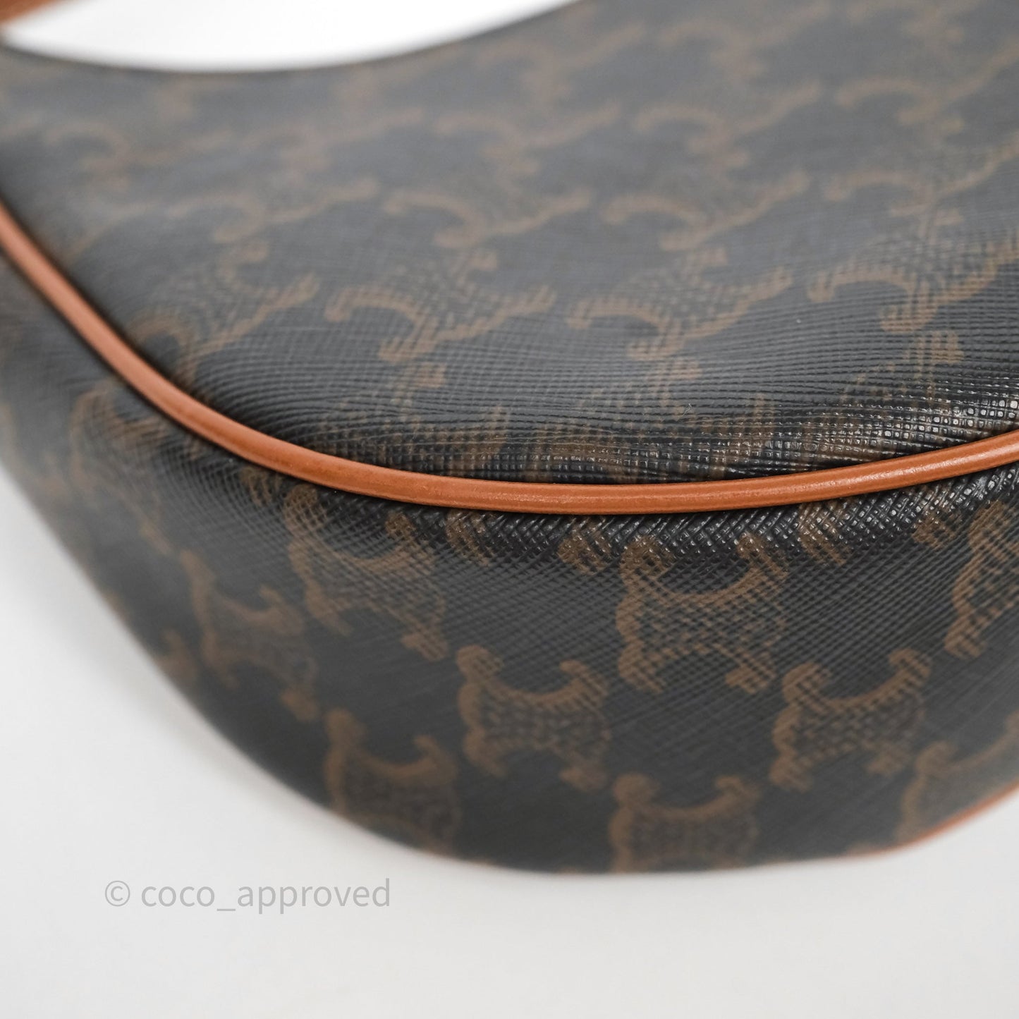 Celine Medium Ava Bag In Triomphe Canvas Calfskin Tan