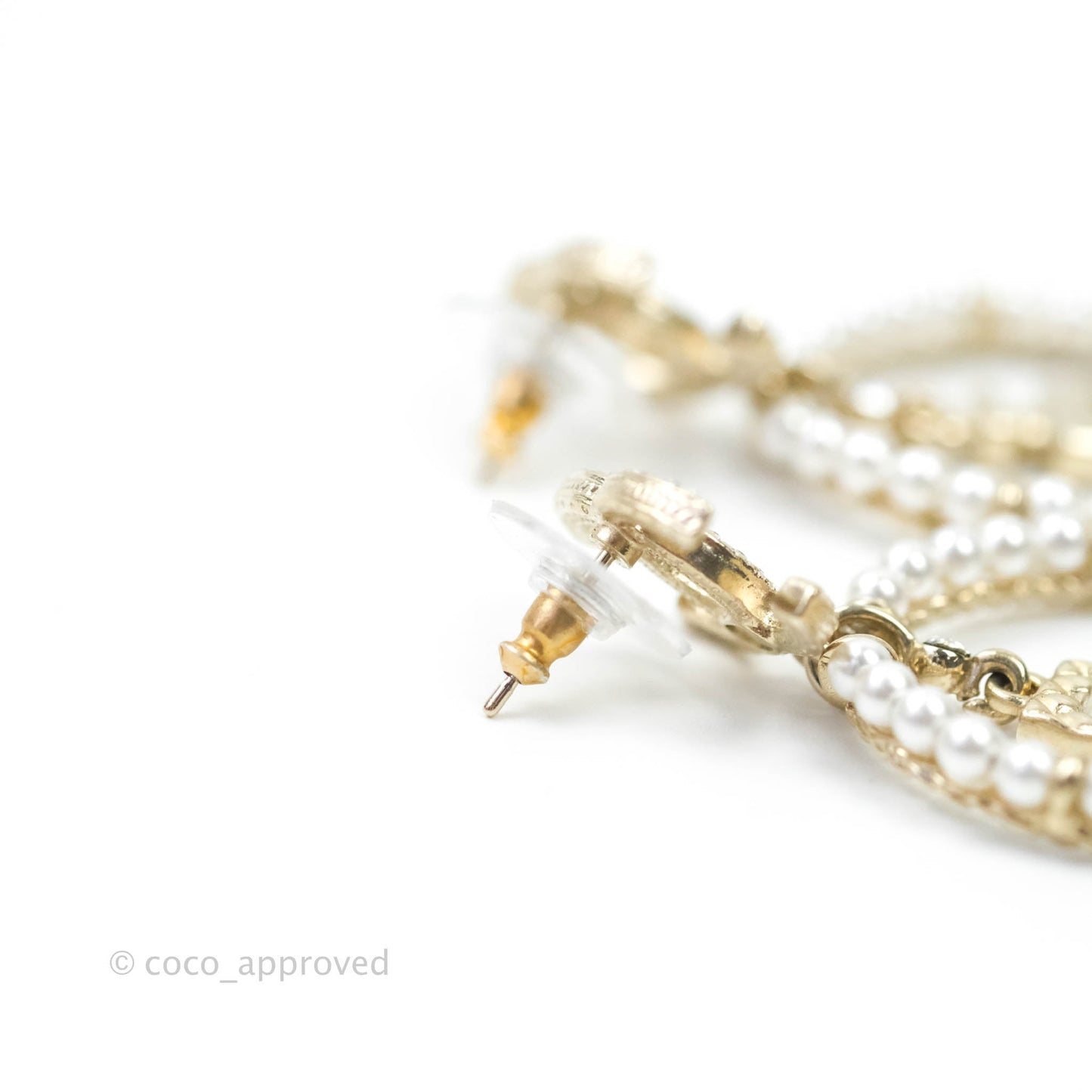 Chanel CC Crystal Pearl Ring No 5 Drop Earrings