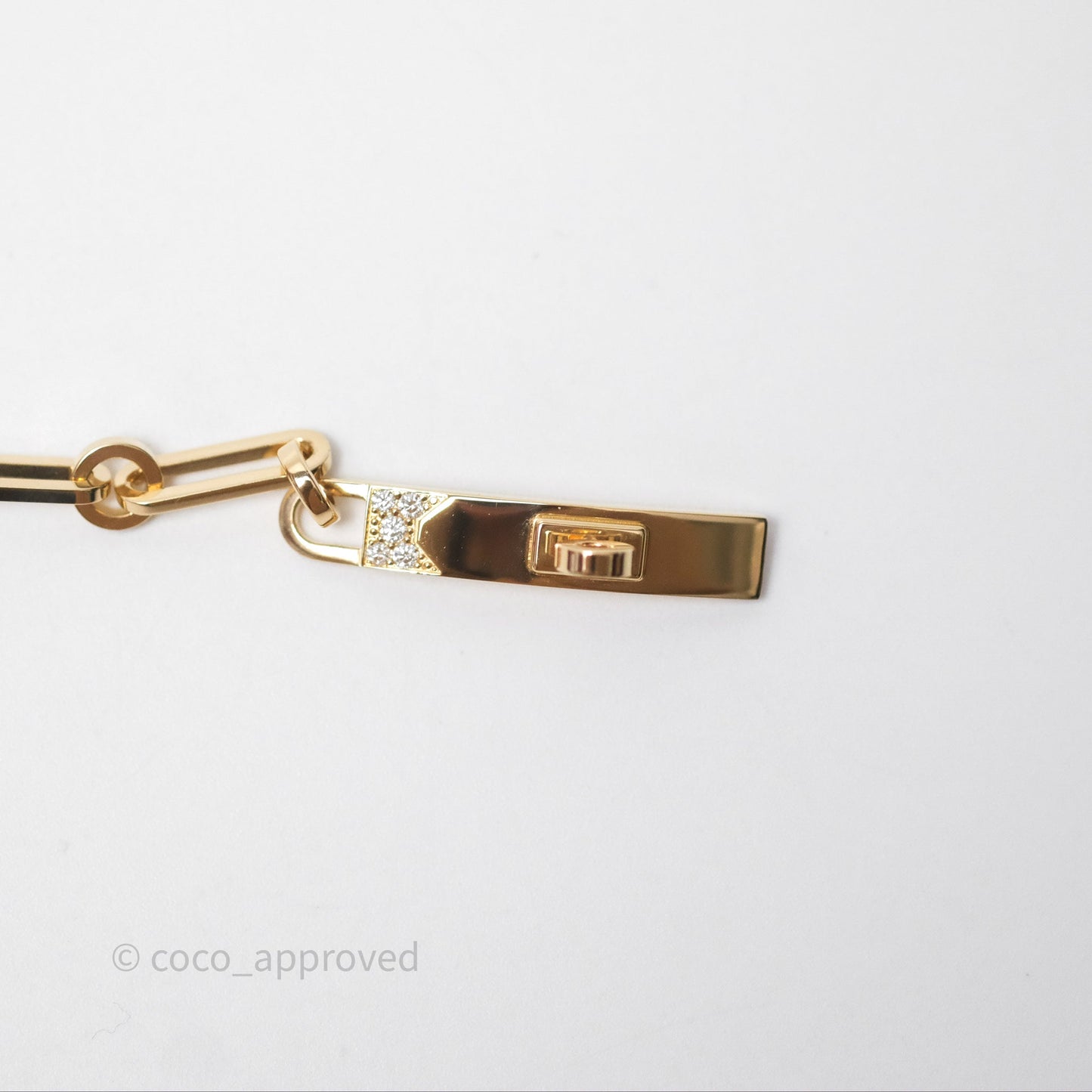 Hermès Kelly Chaine Bracelet Small Model Diamond Gold Hardware