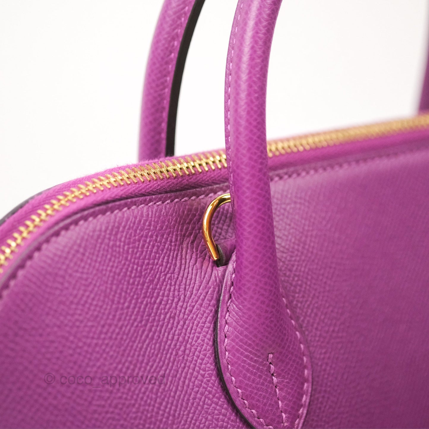 Hermès Bolide 1923 31 Purple Epsom Palladium Hardware