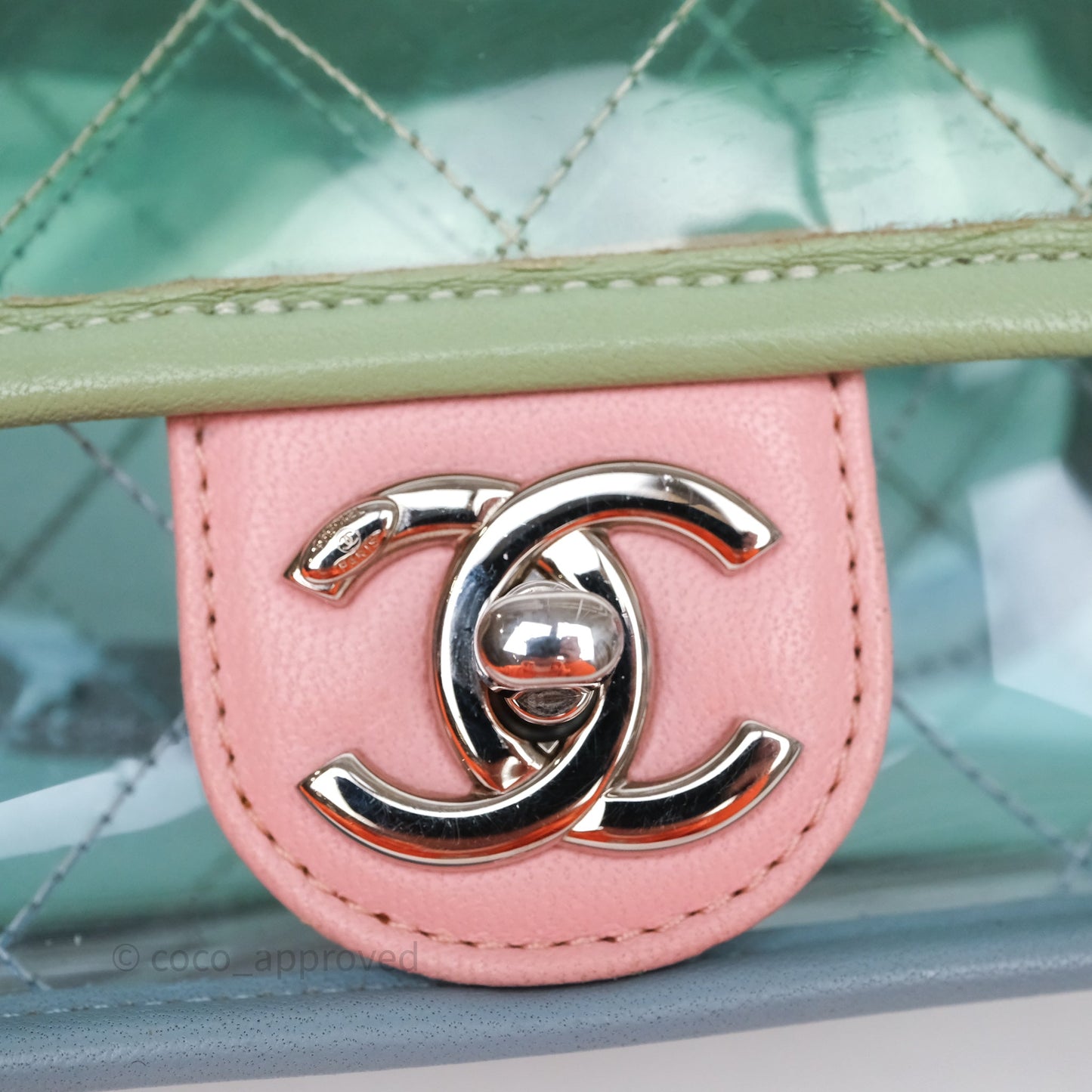 Chanel Coco Splash PVC Mini Flap Bag Blue/Green/Pink Silver Hardware
