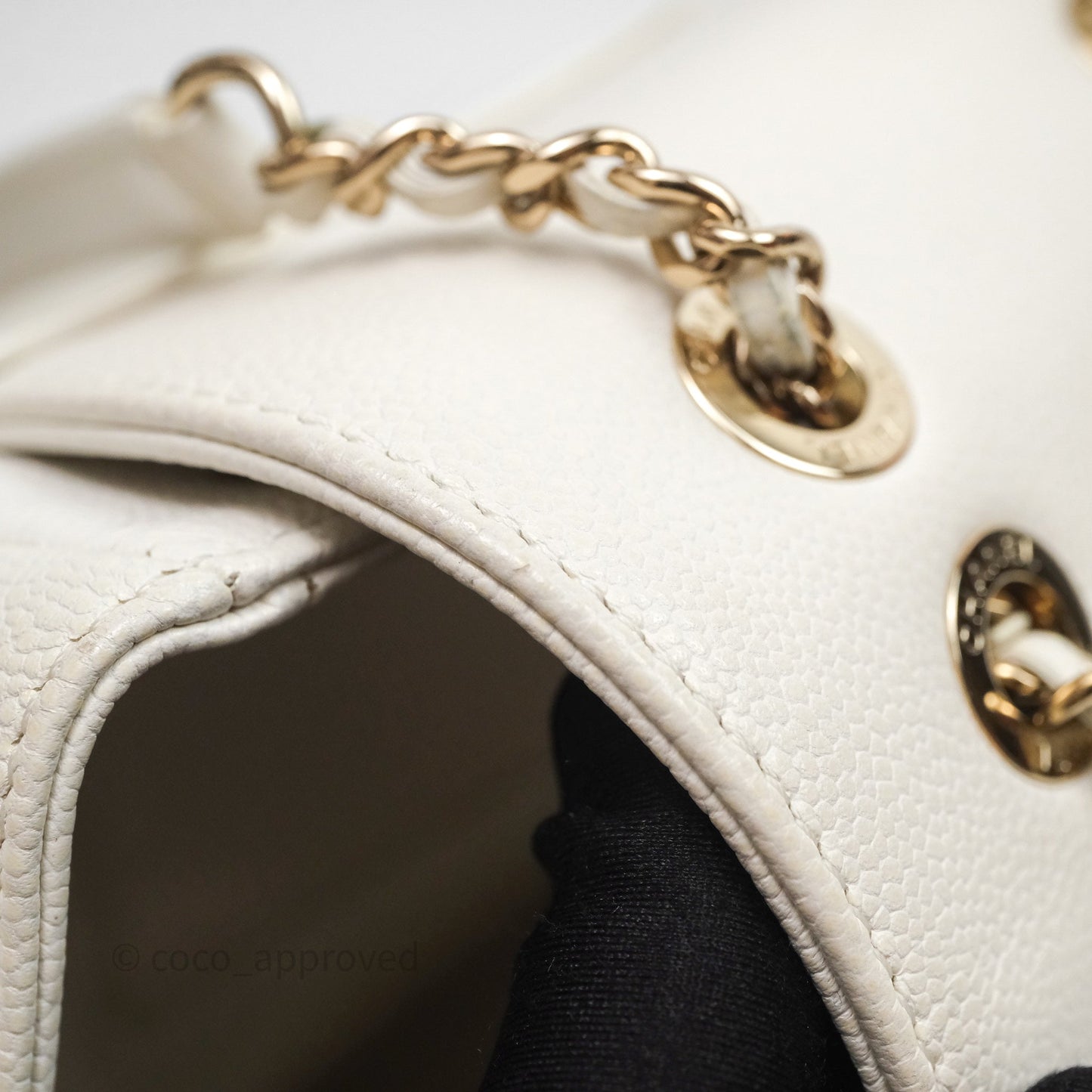 Chanel Quilted Business Affinity Backpack Ivory White Caviar Gold Hardware