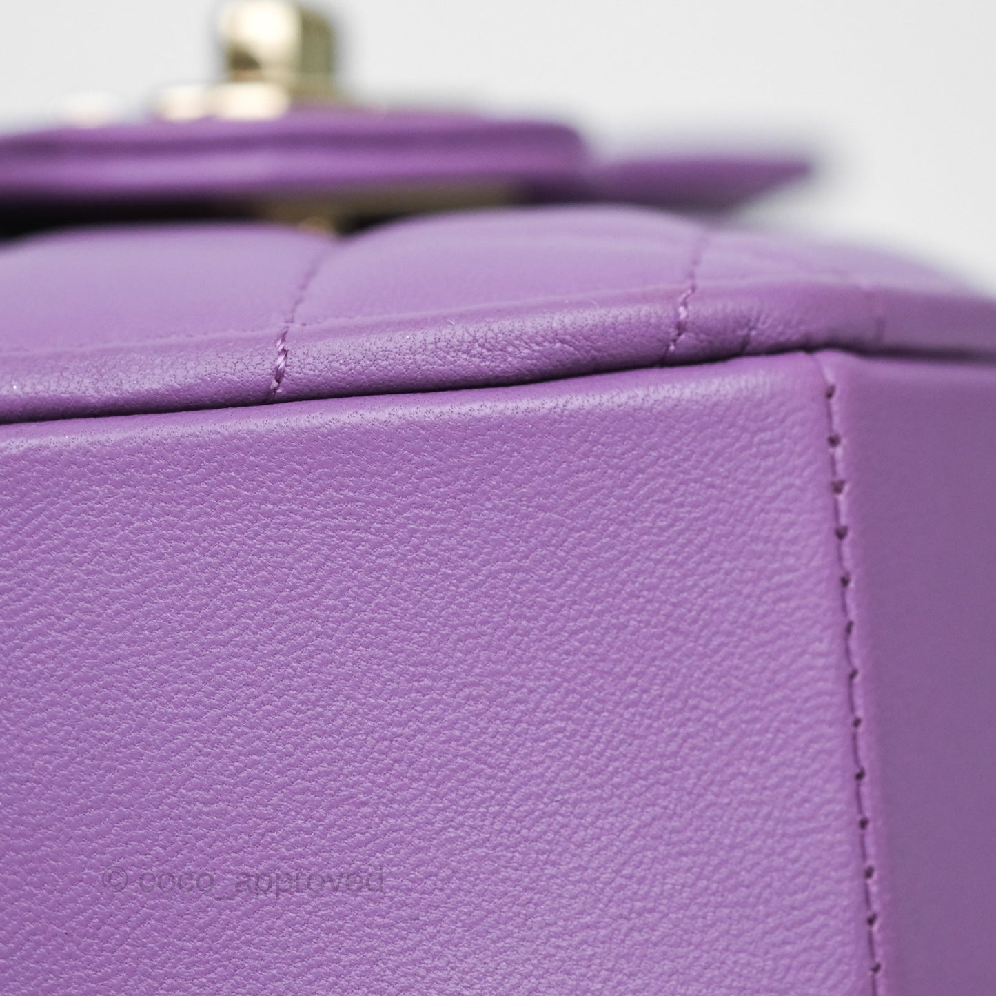 Chanel Small Heart Bag Purple Lambskin Gold Hardware 22S