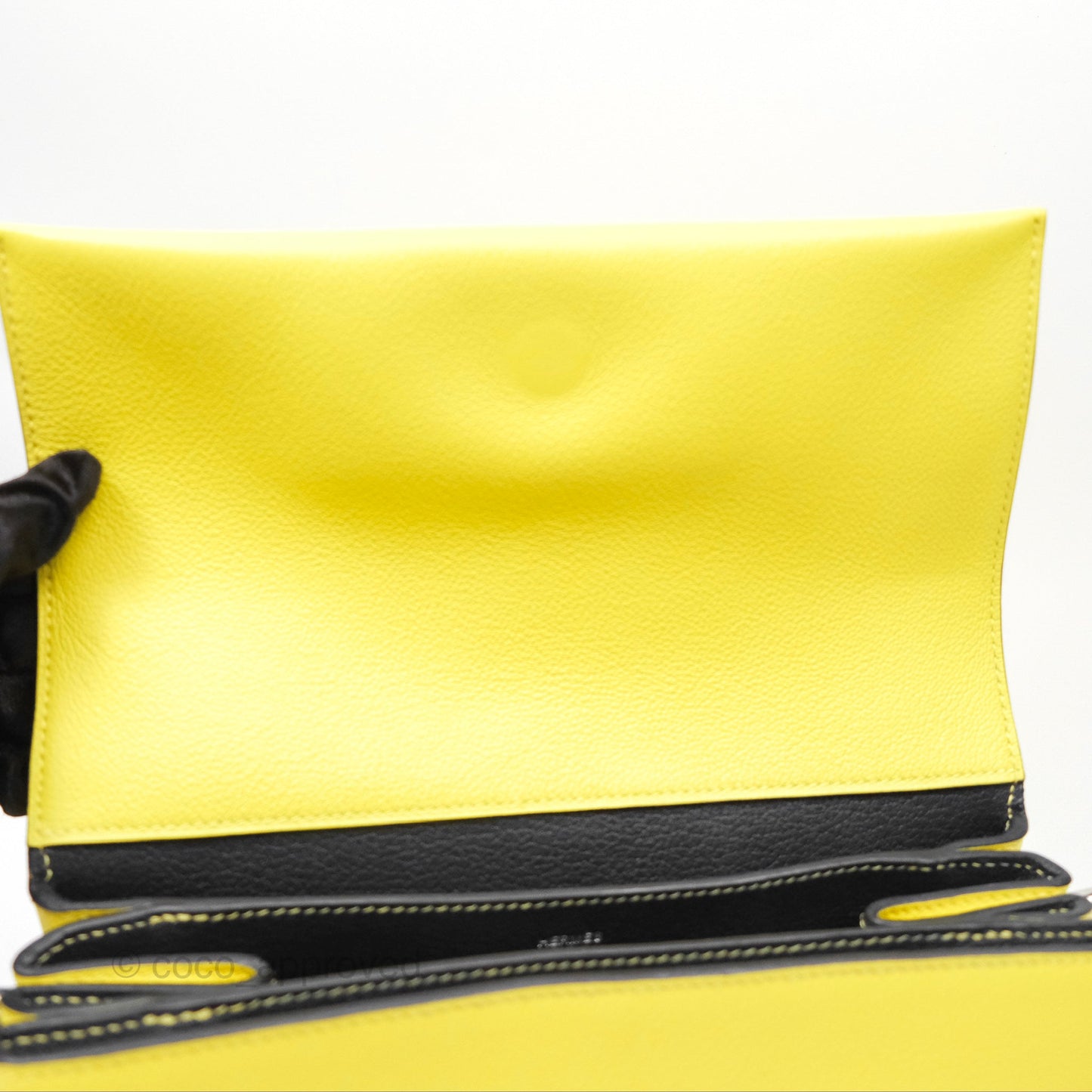 Hermes Opli Bag Lime Yellow Novillo