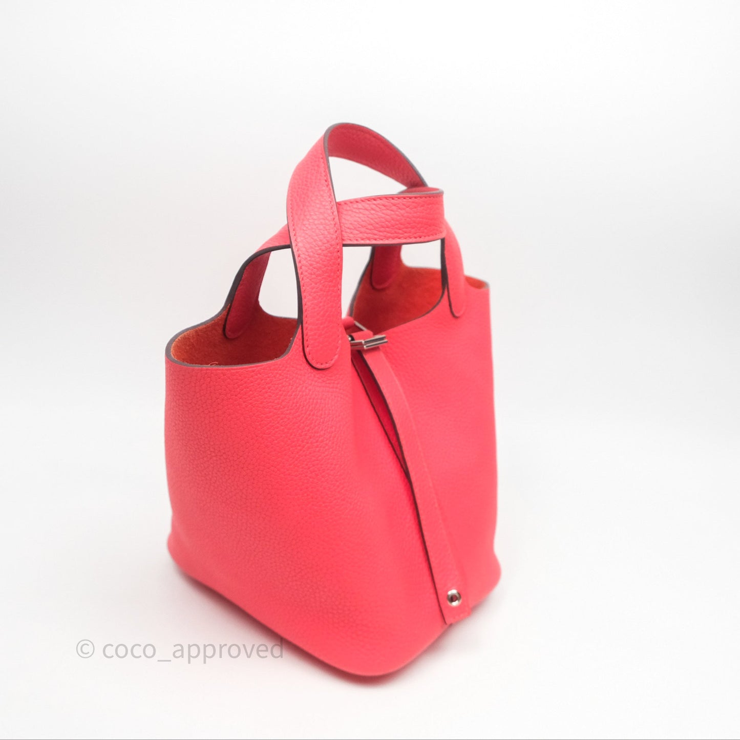Hermès Picotin 18 Rose Texas Taurillon Clemence Palladium Hardware