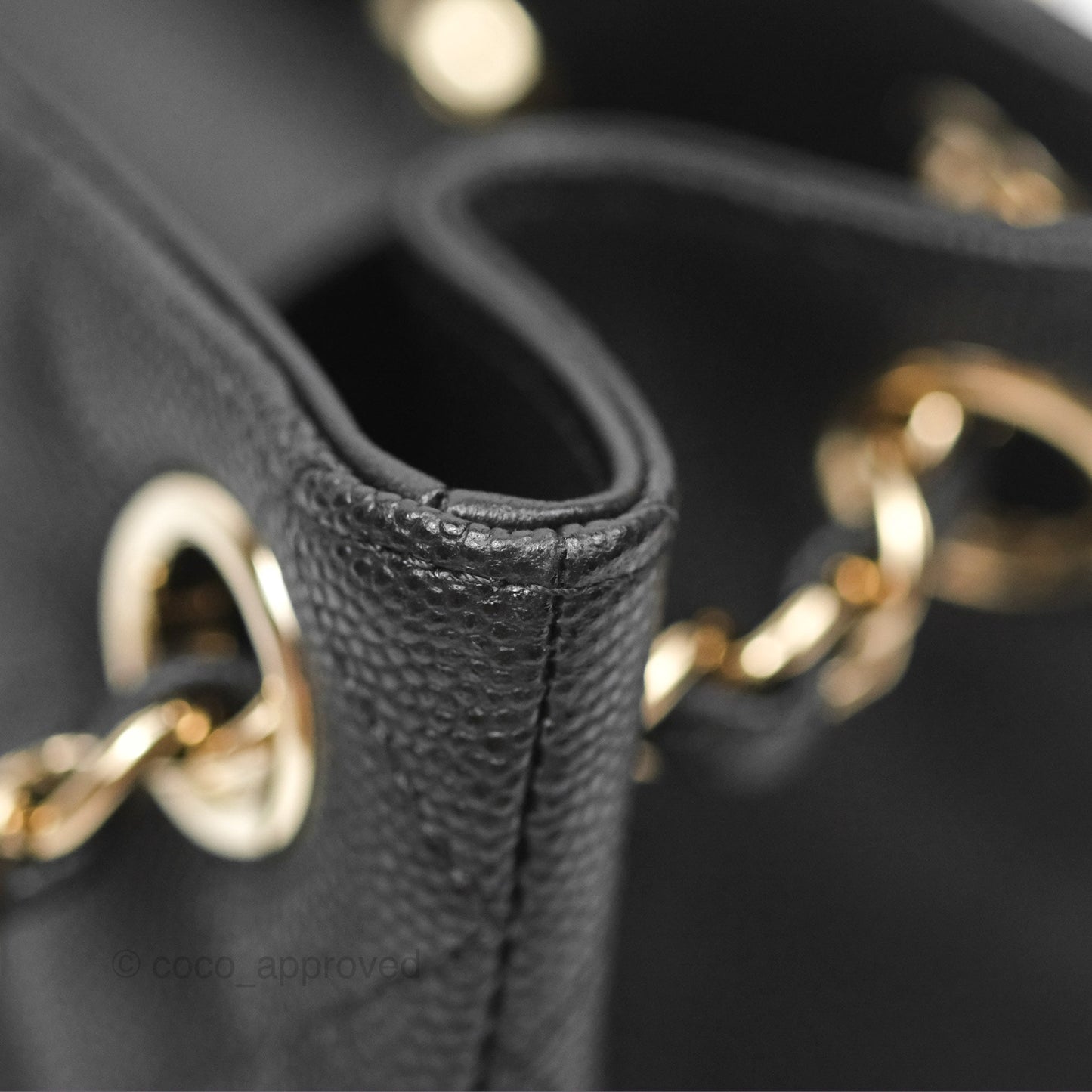 Chanel Mini Bucket Tote Black Caviar Gold Hardware 22S