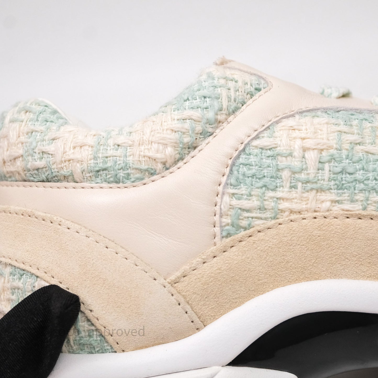 Chanel CC Sneakers Beige/ Blue Tweed Size 39
