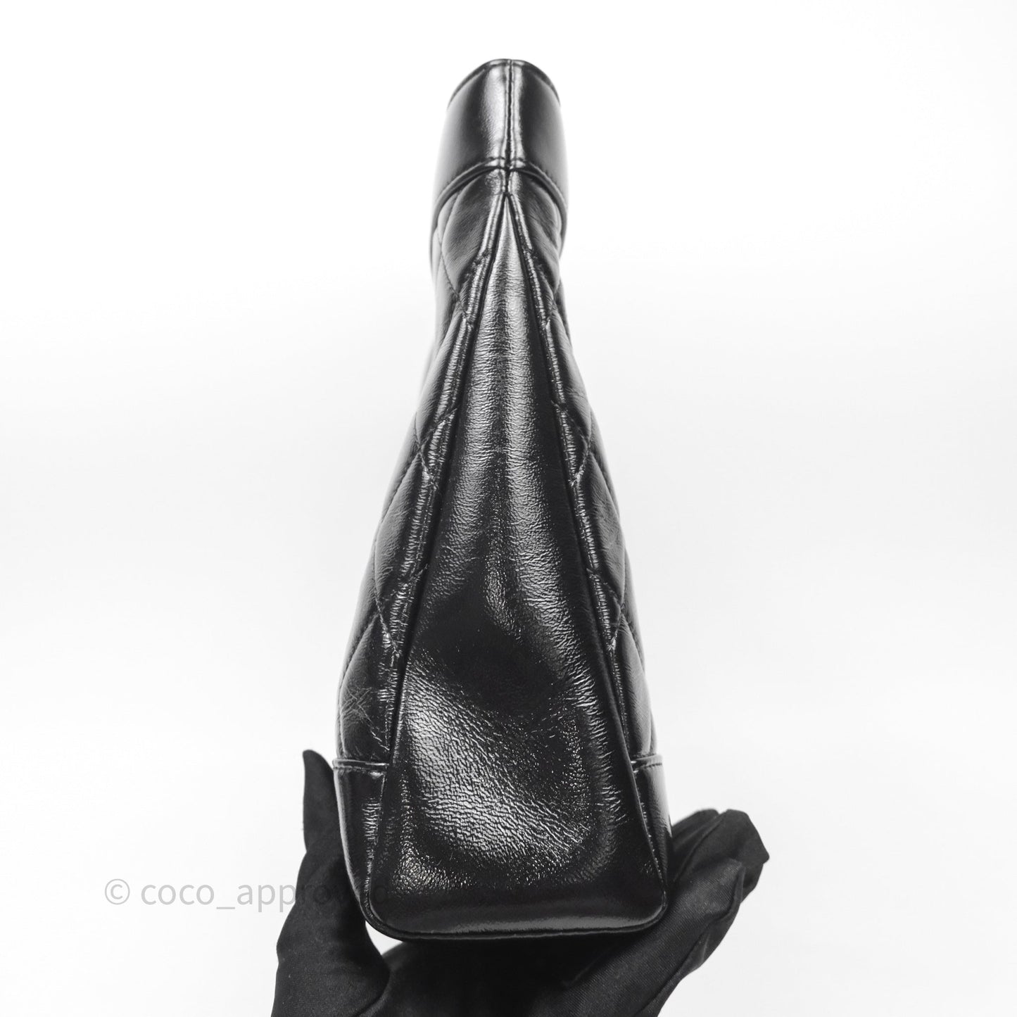 Chanel 31 Medium Hobo Black Shiny Crumpled Lambskin Gold Hardware 24S