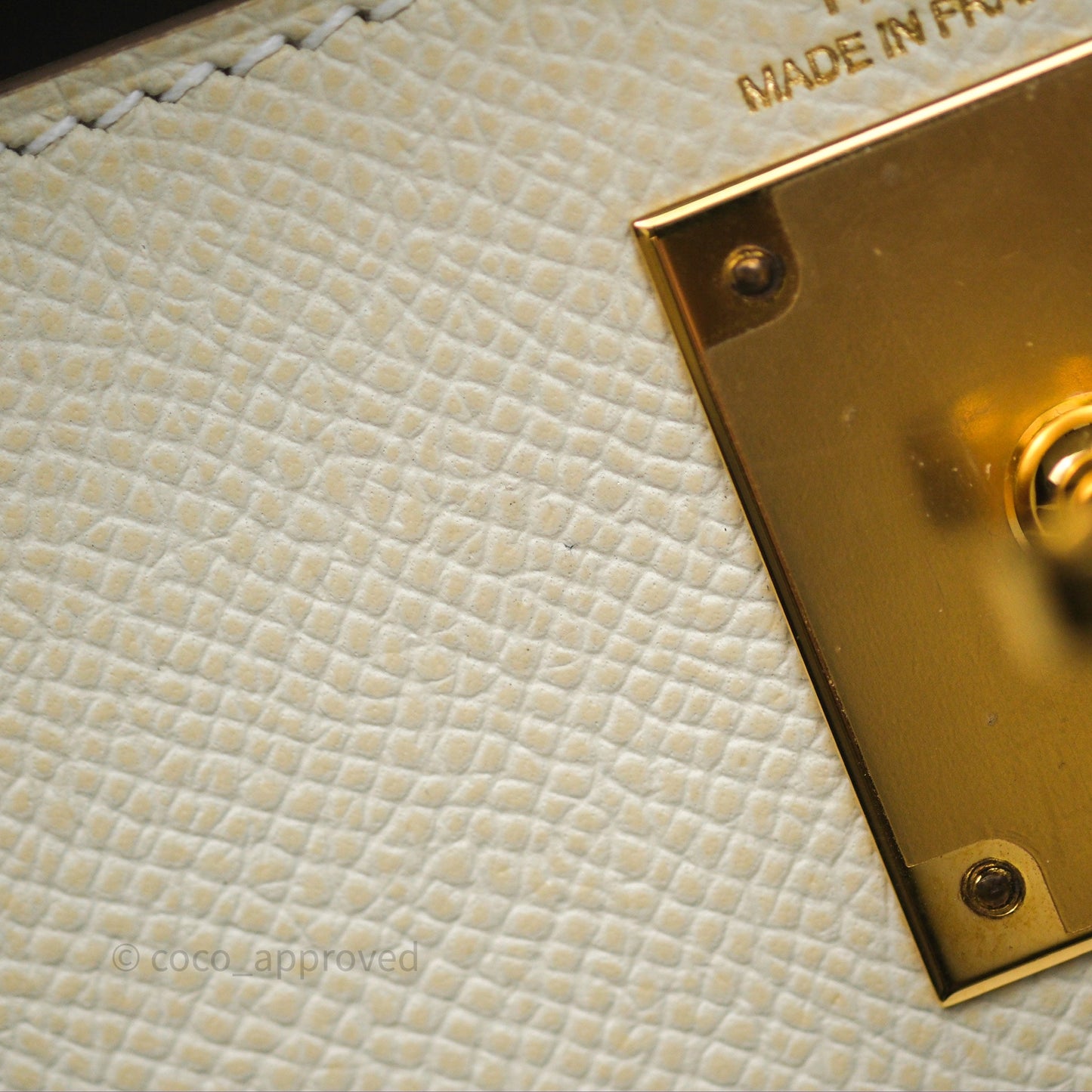 Hermès Kelly 28 Sellier Craie 10 Epsom Gold Hardware