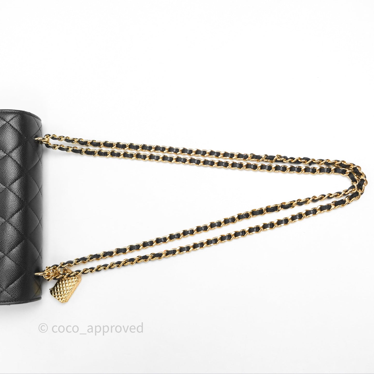Chanel WOC Bag Charm Black Caviar Gold Hardware