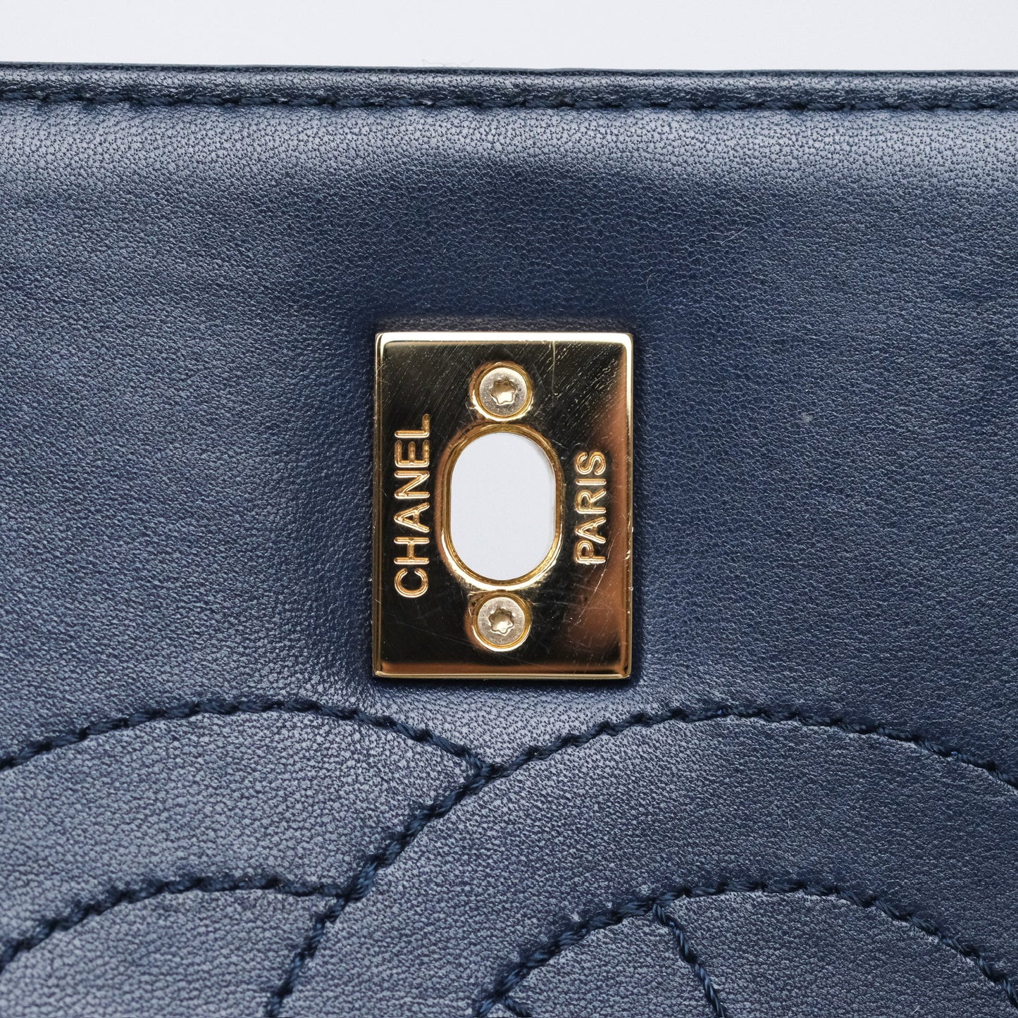 Chanel Small Trendy CC Navy Lambskin Gold Hardware