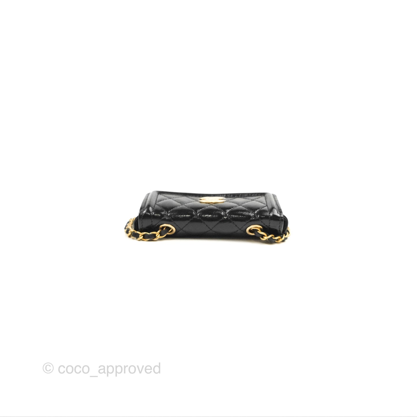 Chanel Waist Belt Bag Black Glazed Aged Calfskin Aged Gold Hardware