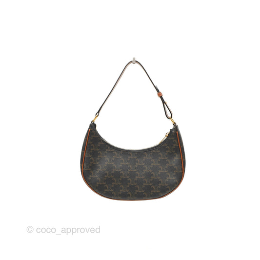 Celine Ava Bag In Triomphe Canvas Calfskin Tan